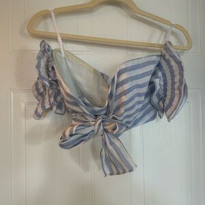 SABO Skirt Blue and White Striped Blouse